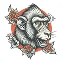 Baboon tattoo design idea