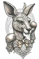 kangaroo with boxing gloves  tattoo design idea