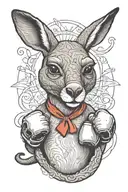 kangaroo with boxing gloves  tattoo design idea