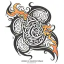 flame tattoo design for man burning hot raging flame single flame multicolour slim tall sleek design colourful masculine tattoo design idea