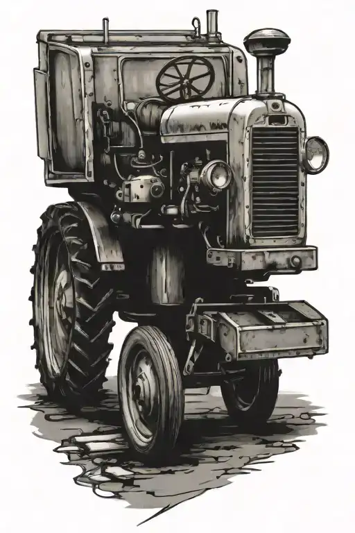 welding and tractor tattoo design idea