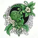 1. Green 2. loft 3. Slavic 4. natural 5. human tattoo design idea