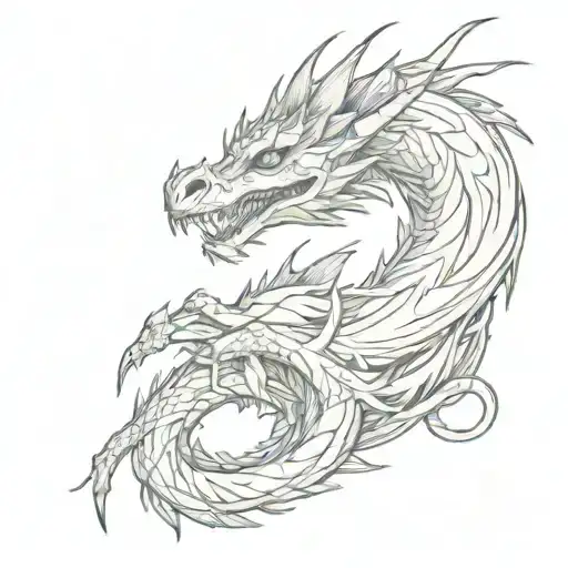 heart in hand dragon tattoo design idea
