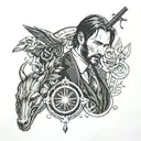 John Wick Blood Coin tattoo design idea