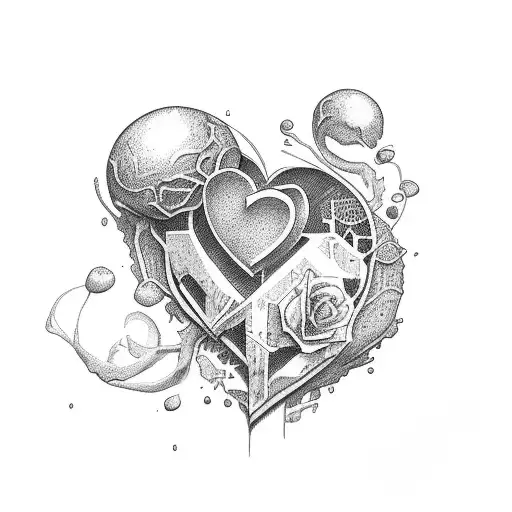 heartbreak to love tattoo design idea