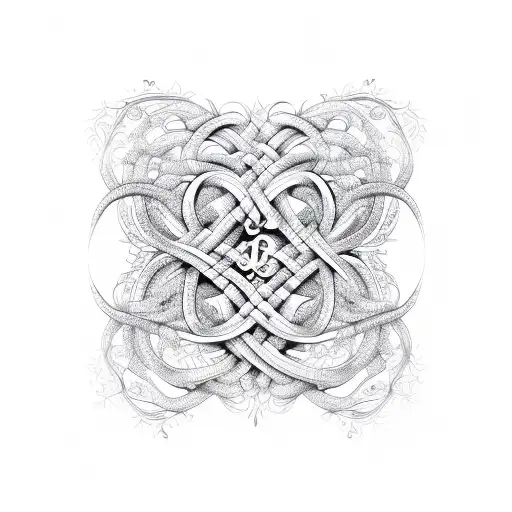 Sketch “An Intricate Design Of Intertwined…” Tattoo Idea - BlackInk AI