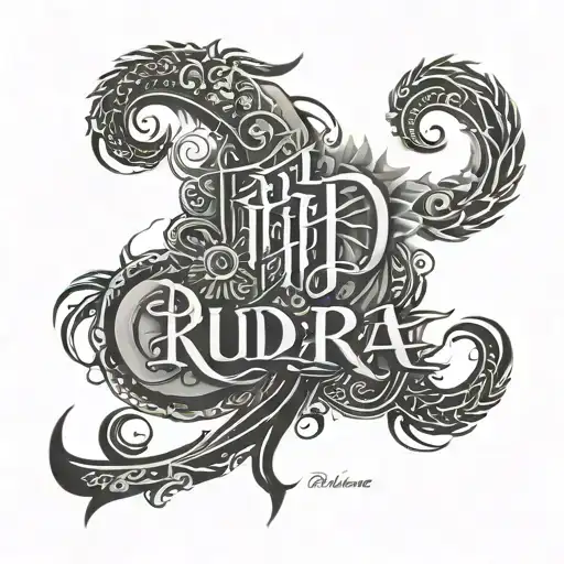 rudra text  tattoo design idea