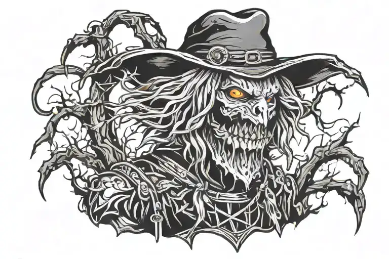 demon scarecrow tattoo design idea