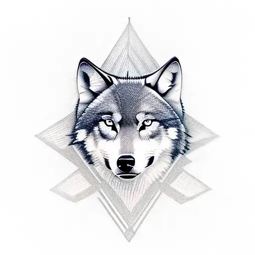 A traditional tattoo of a wolf and an equal sign intertwined to symbolize unity tattoo design idea