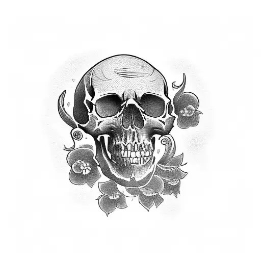 gothic skull tattoo design idea