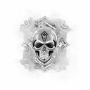 gothic skull tattoo design idea