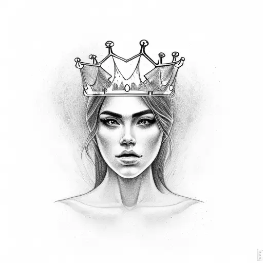 A portrait of yourself with a crown, symbolizing self-love and empowerment tattoo design idea