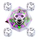 Spotted Hyena bites in 20 sided dice tattoo design idea