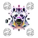Spotted Hyena bites in 20 sided dice tattoo design idea