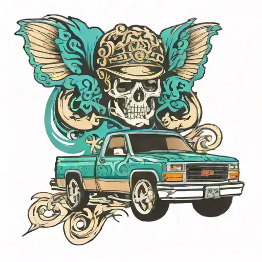 1997 gmc sierra teal tattoo design idea