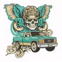 1997 gmc sierra teal tattoo design idea