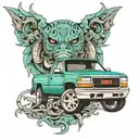 1997 gmc sierra teal tattoo design idea