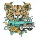 1997 gmc sierra teal tattoo design idea