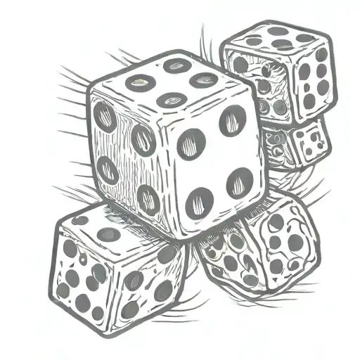 take the risk to beat the odds with dice tattoo design idea