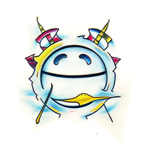 mean smiley face tattoo design idea