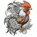 Rooster tattoo design idea