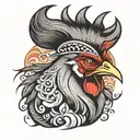 Rooster tattoo design idea