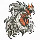 Rooster tattoo design idea