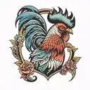 Rooster tattoo design idea