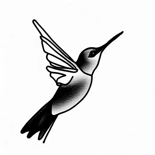 hummingbird, cedar, lupins  tattoo design idea