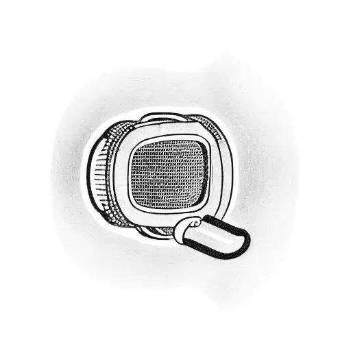 Microphone with a ribbon banner that says 'Voiceover' tattoo design idea