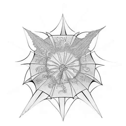 Bring me the Horizon in an umbrella tattoo design idea