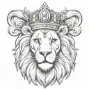 Lion head crown adorned tattoo design idea