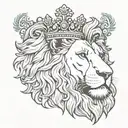 Lion head crown adorned tattoo design idea