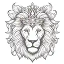 Lion head crown adorned tattoo design idea