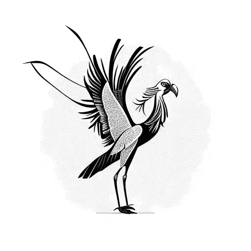 secretary bird tattoo design idea