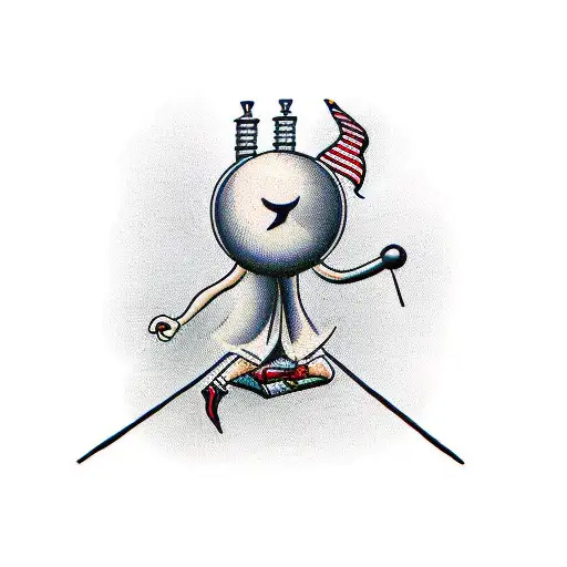 tightrope walker tattoo design idea