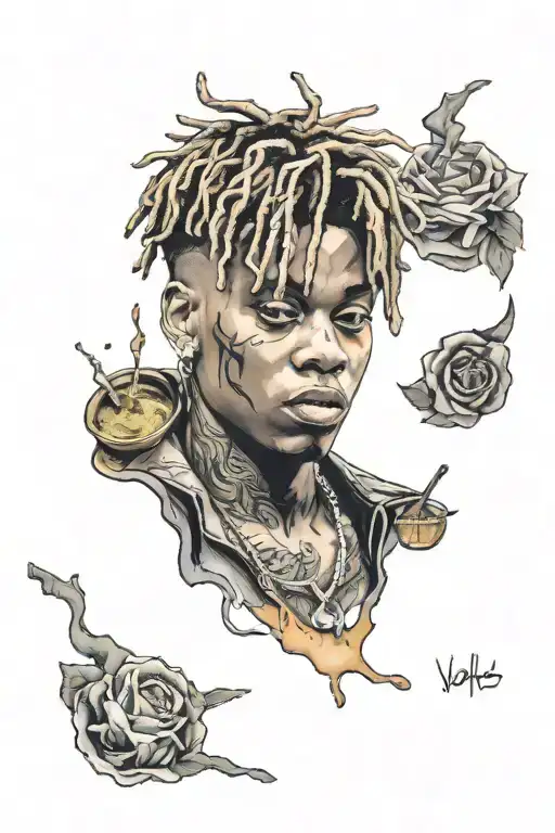 juice wrld tattoo design idea