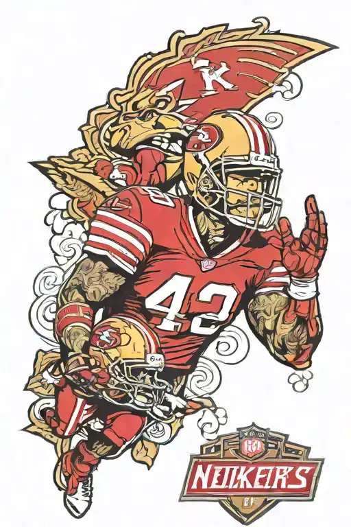 full sleeve combining Nebraska Huskers and San Francisco 49ers  tattoo design idea