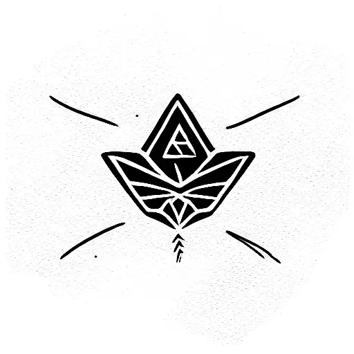 hearthstone avec une fleur de lotus et la tri-force tattoo design idea