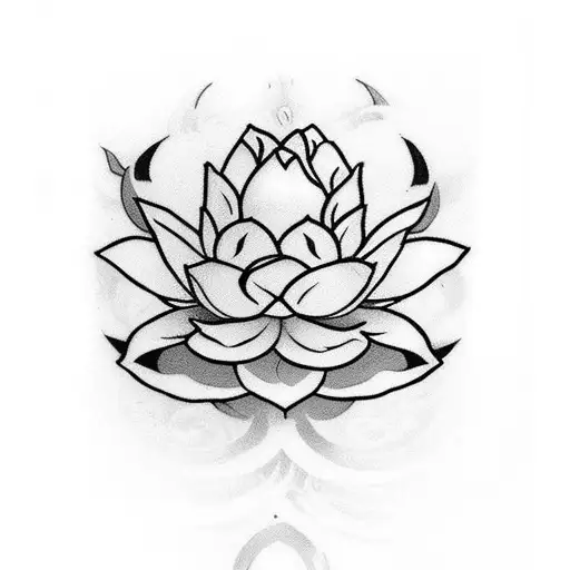 hearthstone avec une fleur de lotus et la tri-force tattoo design idea