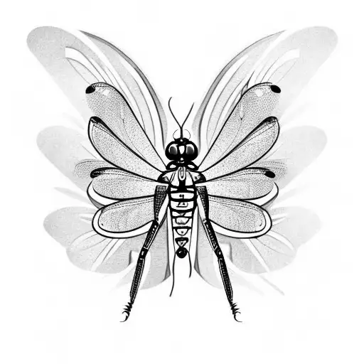 Dragonfly with Monarch Butterfly wings  tattoo design idea