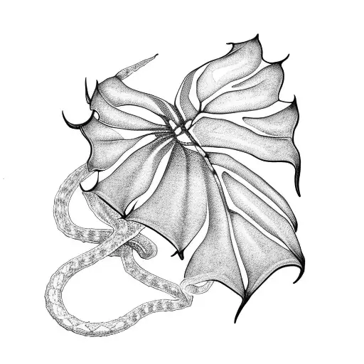 Monstera plant, lavender plant, rampion bellflower plant, snake, spider web tattoo design idea