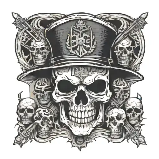 anti war skull soldier tattoo design idea