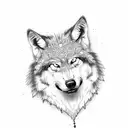 Tombstone and wolf tattoo design idea