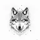 Tombstone and wolf tattoo design idea