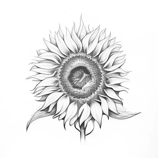 Sunflower tattoo design idea