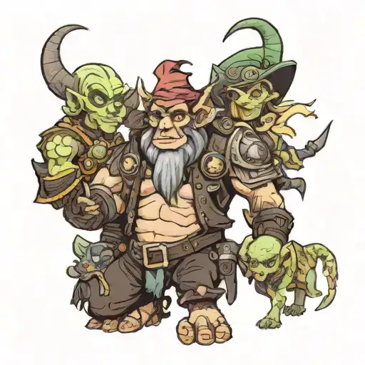 shadowrun troll and elves  tattoo design idea