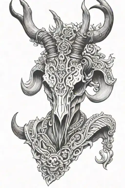 kudu skull, statue of King Arthur, special forces tattoo design idea