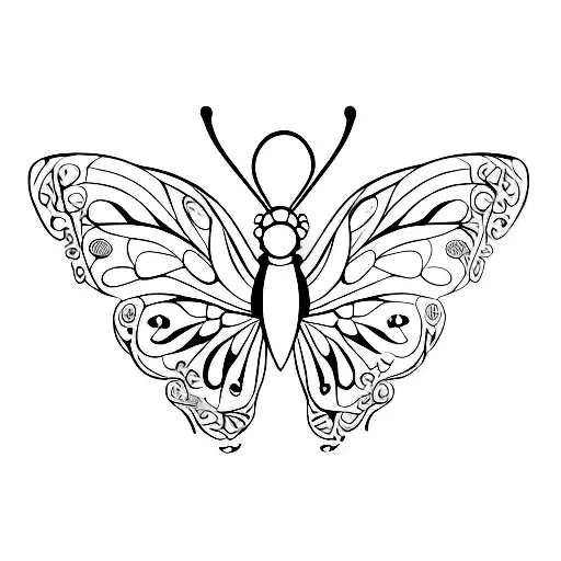Butterfly with semicolon  tattoo design idea