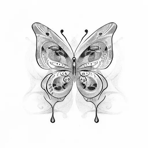 Butterfly with semicolon  tattoo design idea